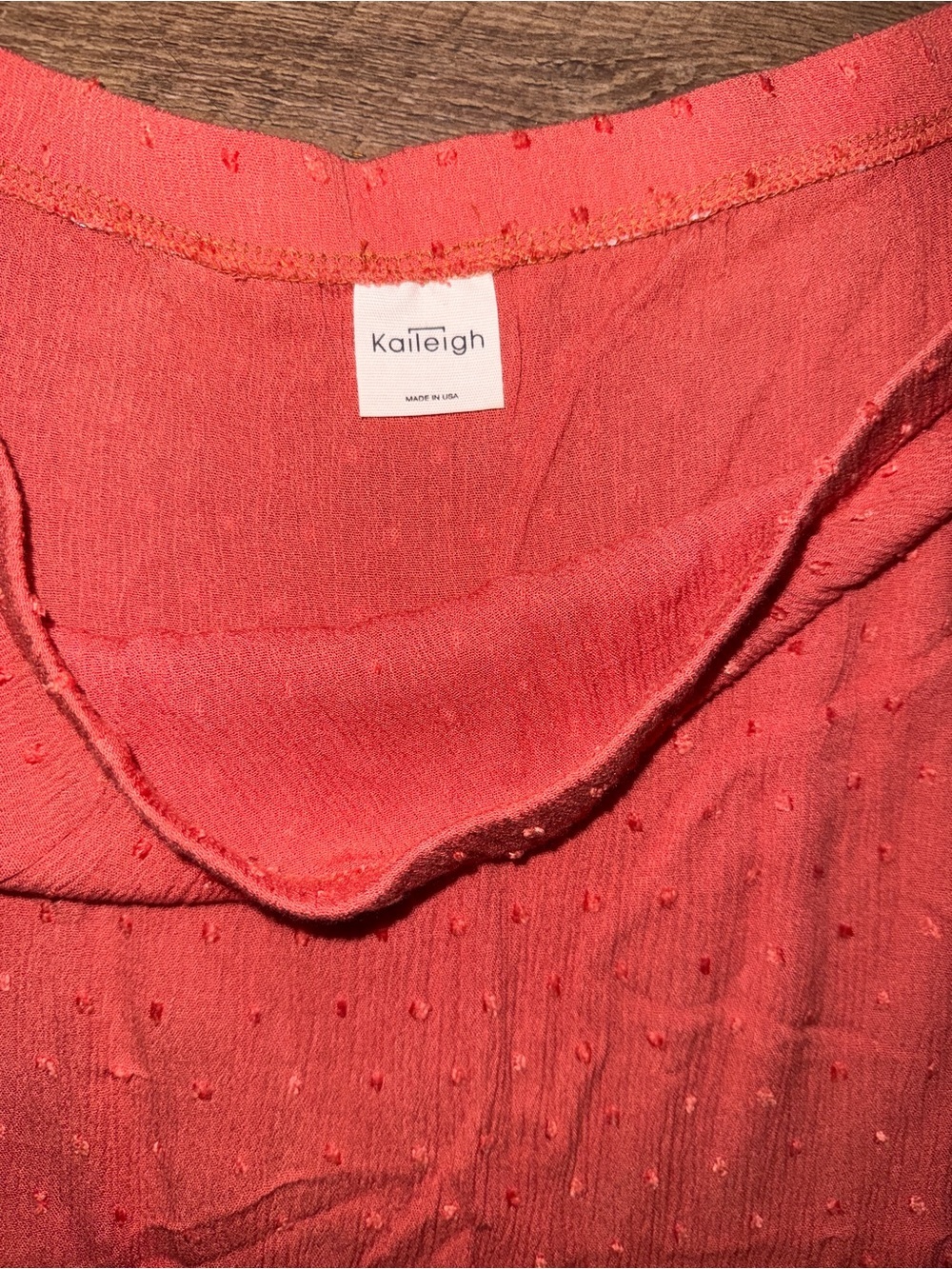 Kaileigh Coral Off-Shoulder Eyelet Sleeves Top - Picture 2 of 6
